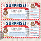 Surprise Baseball Game Gift Ticket Editable Template