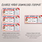 Father's Day Baseball Game Gift Ticket Editable Template, Surprise Sports Game Ticket For Dad Baseball Lover Voucher Gift Certificate Coupon