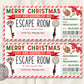 Christmas Escape Room Ticket Editable Template