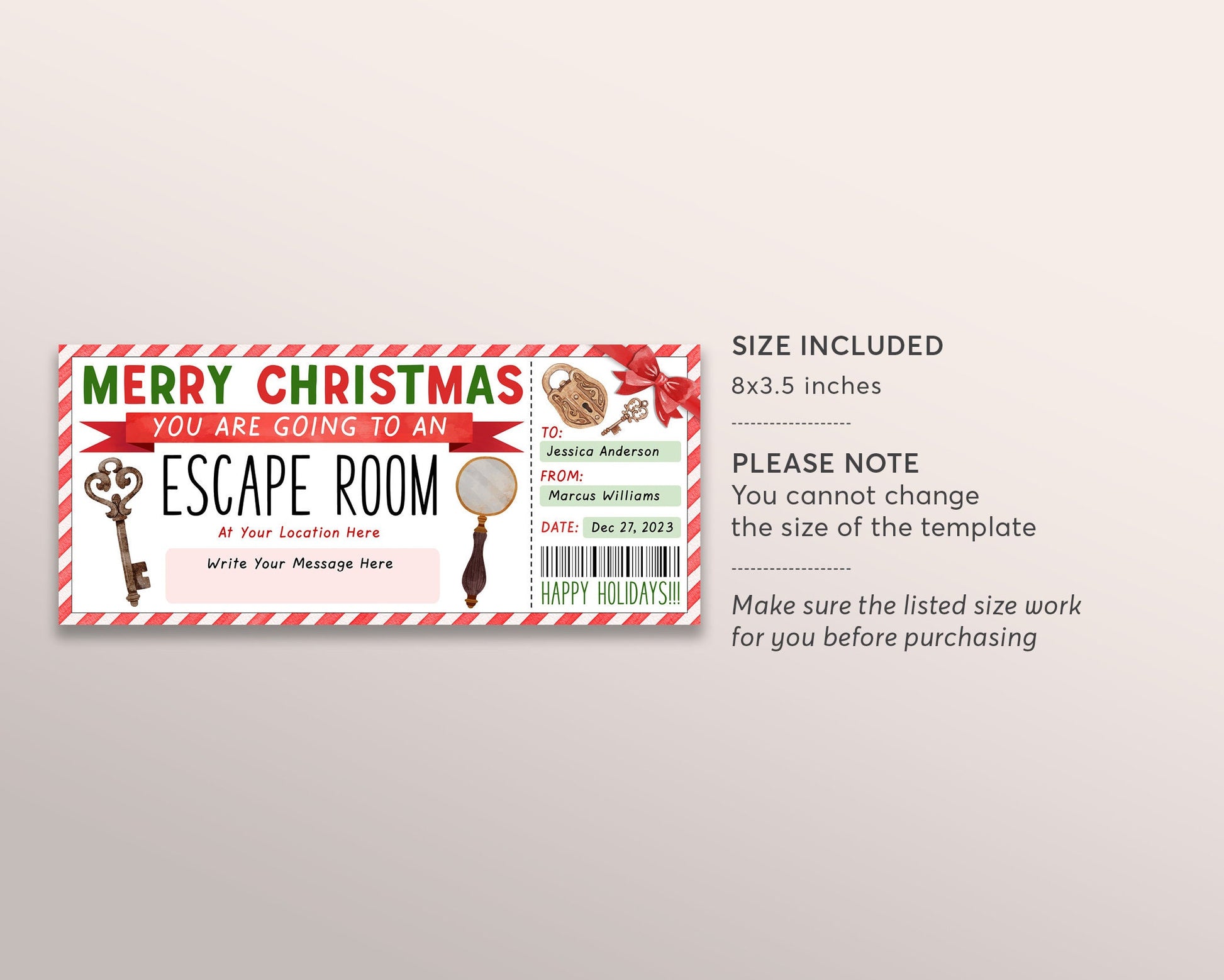 christmas-escape-room-ticket-editable-template-surprise-holiday-game-puff-paper-co for Free Christmas Escape Room Printable Christmas Escape Room Ticket Editable Template, Surprise Holiday Game – Puff Paper Co for Free Christmas Escape Room Printable