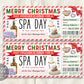 Christmas Spa Day Gift Voucher Ticket Editable Template