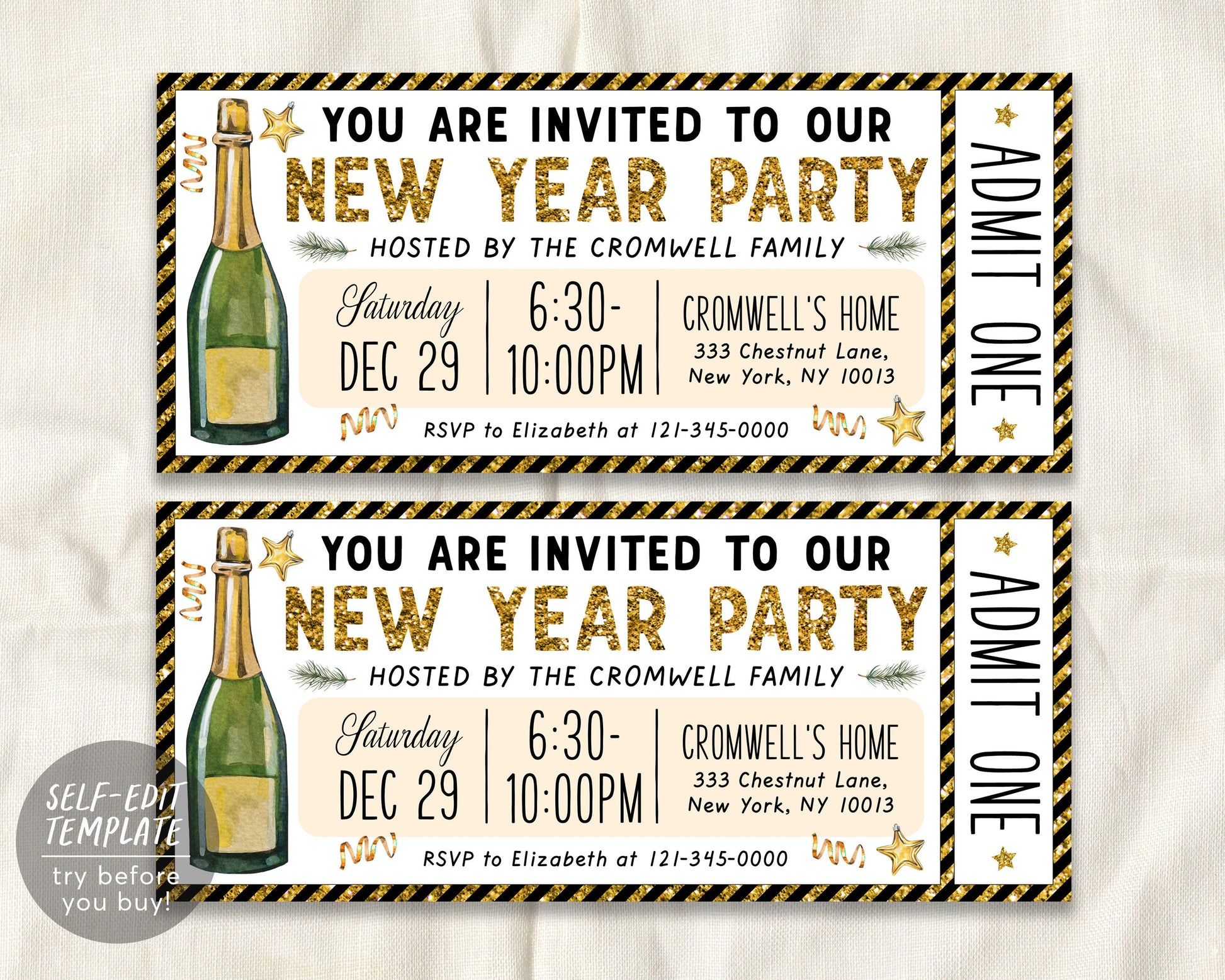 new-years-eve-party-invitation-ticket-entry-editable-template-surpris-puff-paper-co for Free Printable New Years Eve Party Invitations New Years Eve Party Invitation Ticket Entry Editable Template, Surpris – Puff Paper Co for Free Printable New Years Eve Party Invitations