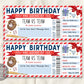 Birthday Baseball Game Gift Ticket Editable Template