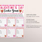 Valentine's Day Cookie Gram Flyer Editable Template, Valentine Heart Candy Gram Fundraiser Event, PTA PTO School Nonprofit Church Community