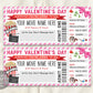 Valentines Day Movie Ticket Invitation Editable Template