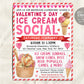 Valentine&#39;s Day Ice Cream Social Flyer Editable Template