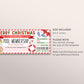 Christmas Pool Membership Gift Certificate Ticket Editable Template, Surprise Swim Club Season Pass Voucher Coupon, Surprise Pool Reveal