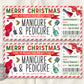 Christmas Manicure Pedicure Ticket Ticket Editable Template