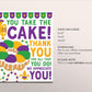Mardi Gras Day Thank You Sign Printable, You Take The Cake Fat Tuesday Poster, Staff Employee Teacher Nurse School PTO PTA Appreciation