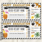 Beach Resort Vacation Travel Ticket Editable Template
