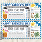 Fathers Day Beach Resort Vacation Travel Ticket Editable Template