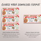 Pizza Making Class Christmas Gift Certificate Ticket Editable Template, Surprise Pizza Lessons Course Experience, Food Lovers Gift Voucher