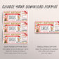 Circus Ticket Editable Template, Surprise Birthday Carnival Ticket Gift Voucher For Kids, Holiday Theme Park Day Trip Certificate Reveal DIY