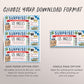 Los Angeles Trip Ticket Boarding Pass Editable Template, Surprise Travel Hollywood Vacation Airline Ticket Gift Certificate For Birthday DIY