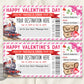 Valentines Day Train Ticket Boarding Pass Editable Template
