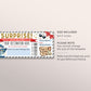 Surprise Cruise Boarding Pass Ticket Editable Template, Cruise Ship Gift Voucher, Vacation Travel Ticket Holiday Trip Reveal Destination