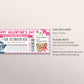 Valentine's Day Cruise Boarding Pass Ticket Editable Template, Valentine Anniversary Surprise Cruise Ship Gift Voucher, Vacation Travel Trip