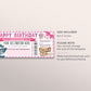 Cruise Boarding Pass Ticket Editable Template, Birthday Surprise Cruise Ship Gift Voucher For Her, Vacation Reveal Travel Gift Certificate