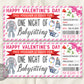Valentines Day Babysitting Gift Coupon Editable Template