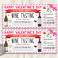 Valentines Day Wine Tasting Gift Voucher Editable Template