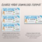 Aquarium Trip Ticket Editable Template, Birthday Surprise Holiday Aquarium Visit Gift Voucher For Kids, Day Trip Gift Certificate Coupon