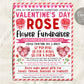 Valentine&#39;s Day Rose Flower Fundraiser Flyer Editable Template