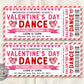Valentine&#39;s Day Dance Tickets Editable Template