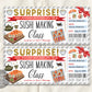 Sushi Making Class Ticket Voucher Editable Template