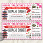 Valentines Day Hibachi Dinner Ticket Voucher Editable Template