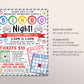 Bingo Night Fundraiser Flyer Editable Template, Bingo Flyer Game Night Event Invite, PTA PTO School Classroom Church Company Family Library