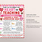 Valentine's Day Teacher Staff Appreciation Week Itinerary Flyer Editable Template, Heart Theme Schedule Events Newsletter Poster PTO PTA