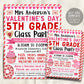 Valentine&#39;s Day Class Party Invitation Editable Template