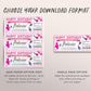 Pedicure Ticket Editable Template, Birthday Surprise Mani Pedi Gift Certificate, Nail Salon Spa Voucher Coupon Holiday Reveal Printable DIY