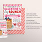 Galentine's Day Brunch Invitation Editable Template, Valentines Day Pancakes Breakfast Lunch Party Invite For Girl Friends Invite Evite