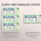 Tennis Camp Gift Ticket Editable Template, Birthday Surprise Training Camp Sports Game Voucher Skills Clinic Coupon Certificate Tennis Lover