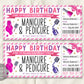Mani Pedi Ticket Editable Template