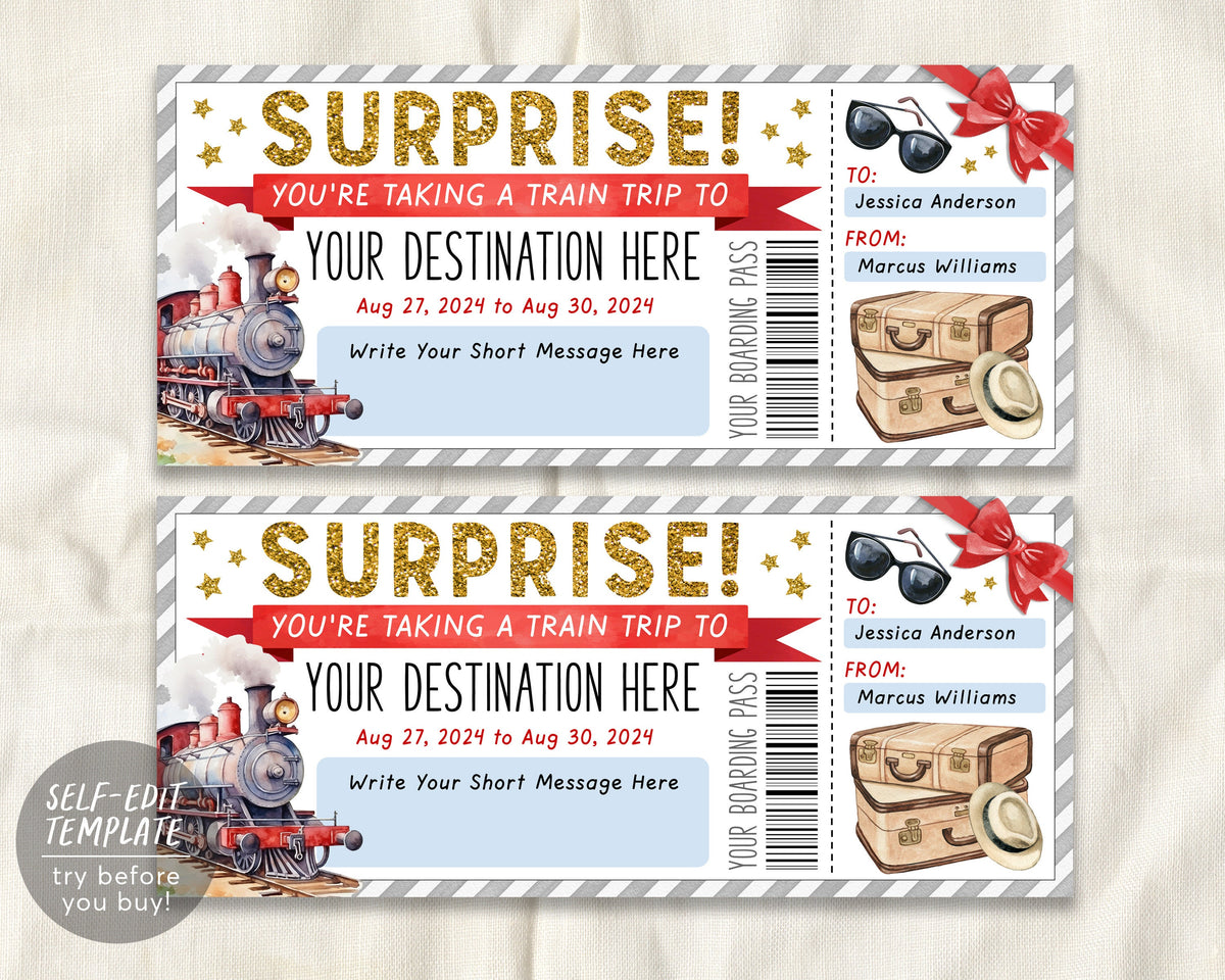 Train Ticket Paper Example Printable Train Ticket Template Word