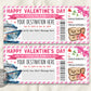 Valentine&#39;s Day Cruise Boarding Pass Ticket Editable Template