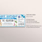Aquarium Trip Ticket Editable Template, Birthday Surprise Holiday Aquarium Visit Gift Voucher For Kids, Day Trip Gift Certificate Coupon