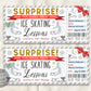 Ice Skating Lessons Gift Certificate Editable Template