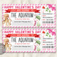 Valentines Day Aquarium Trip Ticket Editable Template