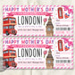 Mothers Day London Gift Ticket Boarding Pass Editable Template