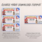 London Gift Ticket Boarding Pass Editable Template, Surprise Travel Vacation Plane Ticket Certificate, England Holiday Trip Reveal Printable