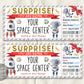 Space Center Surprise Trip Ticket Editable Template