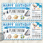 Birthday Planetarium Ticket Editable Template