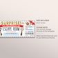 Escape Room Ticket Editable Template, Surprise Game Room Gift Certificate Reveal Invitation, Mystery Experience Gift Voucher, Any Occasion