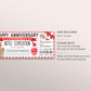 Hotel Staycation Voucher Editable Template, Wedding Anniversary Surprise Hotel Reservation For Wife Husband, Getaway Ticket Gift Certificate