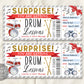 Drum Lessons Gift Certificate Editable Template