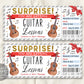 Guitar Lessons Gift Certificate Editable Template