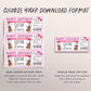 Guitar Lessons Gift Certificate Editable Template, Birthday Surprise Music Guitar Class Voucher Gift Reveal For Her, Learn to Play Coupon